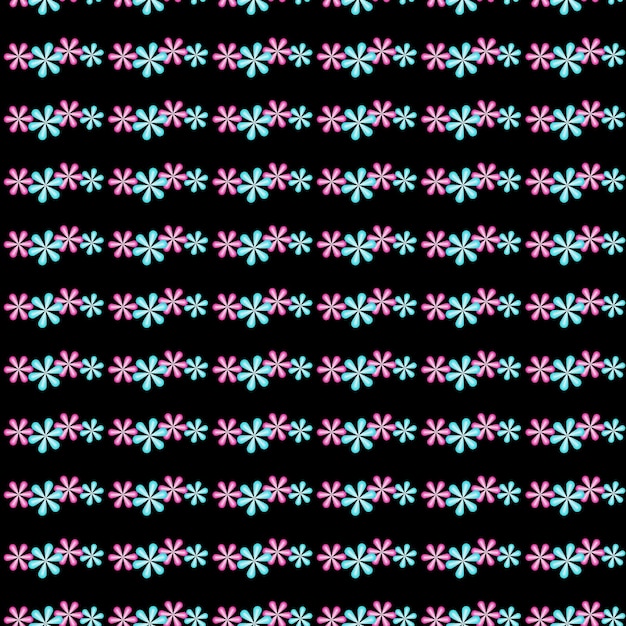 Vector pattern neon flowers