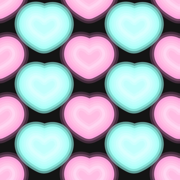 Vector pattern neon heart