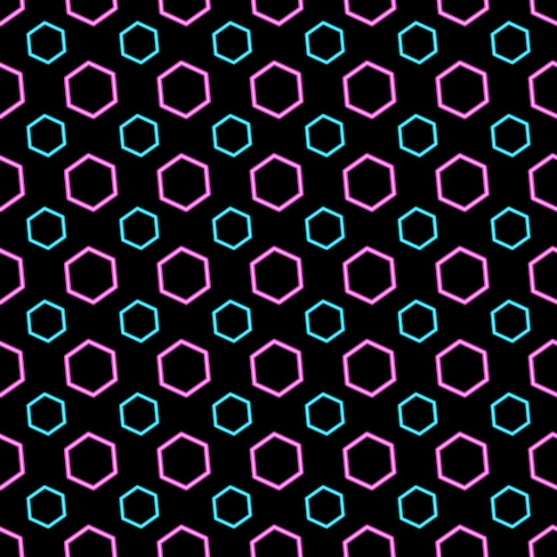 Vector pattern neon hexagon