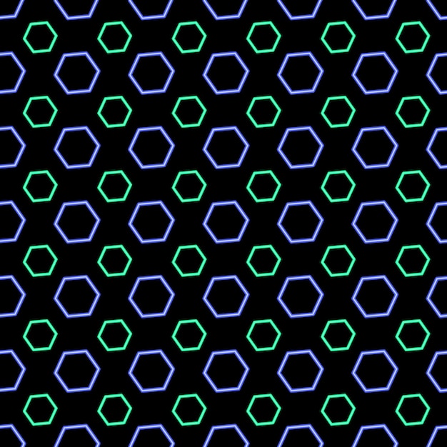 Pattern neon hexagon