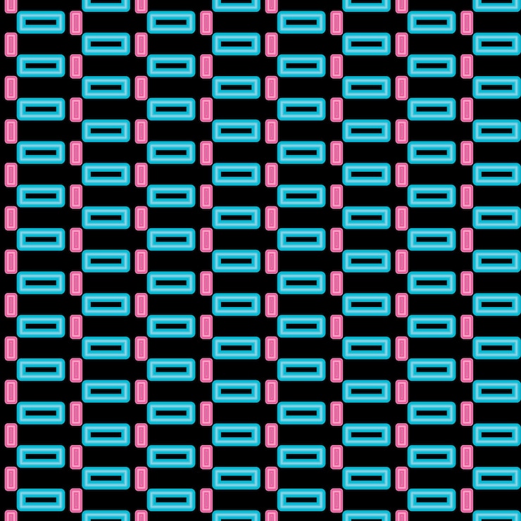 Vector pattern neon rectangle