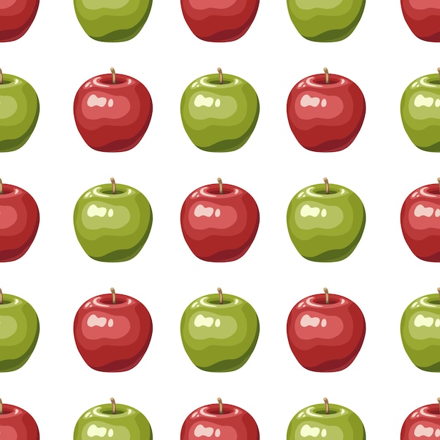 ベクトル 白い背景の上のリンゴのパターン
