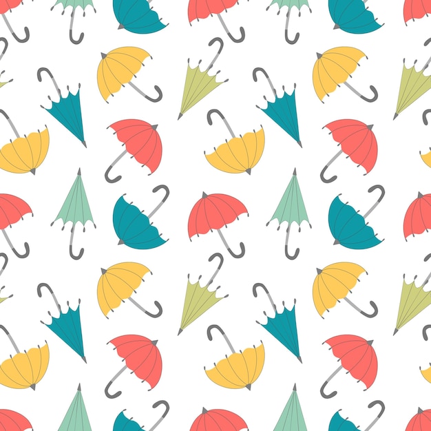 여러 가지 빛깔의 복고풍 Umbrellassm의 패턴