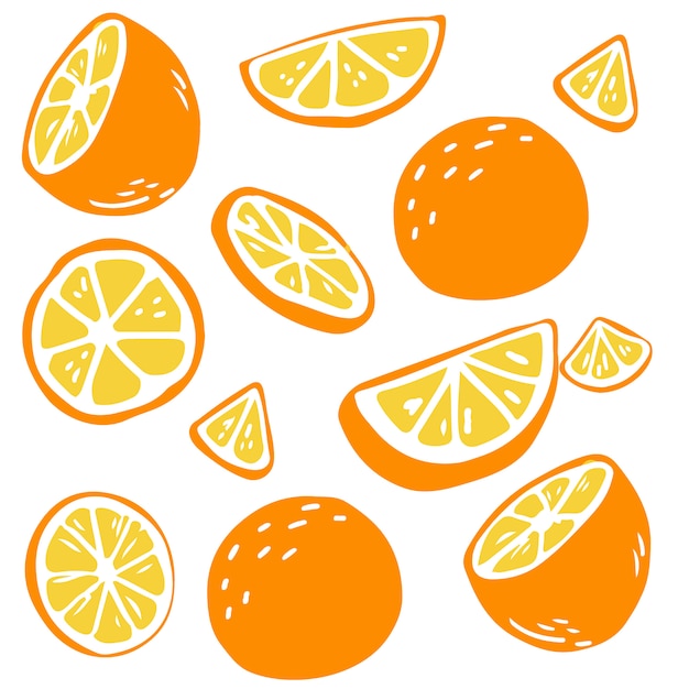 ベクトル 白地にオレンジのパターン