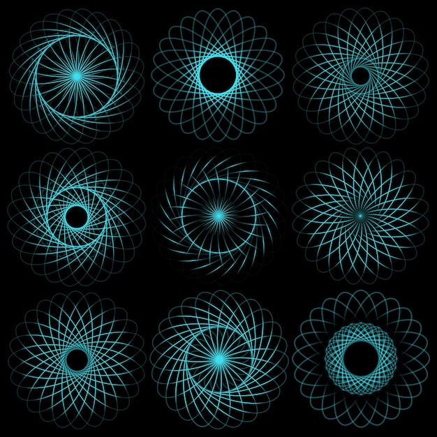 라운드 디자인 요소 Spirograph의 패턴입니다.