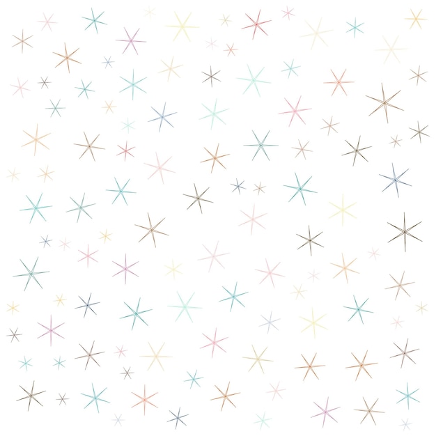ベクトル 白い背景のベクトルイラストに隔離された無縫の色の星のパターン