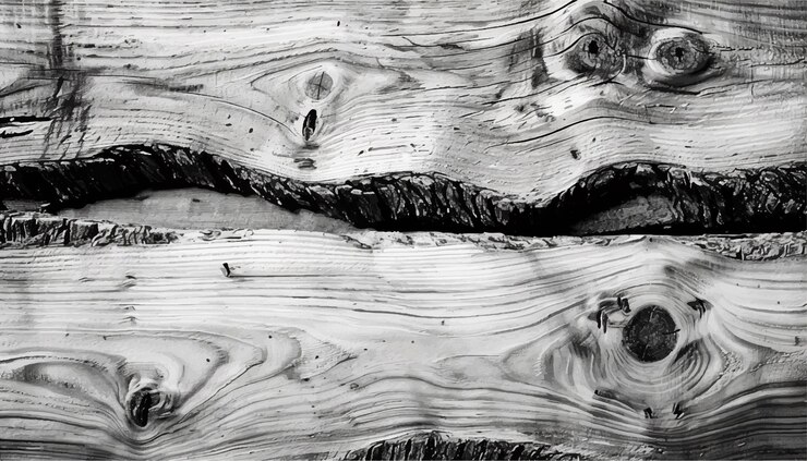 Vector pattern of old weathered timber wood old weathered rotten cracked knotted wood texture