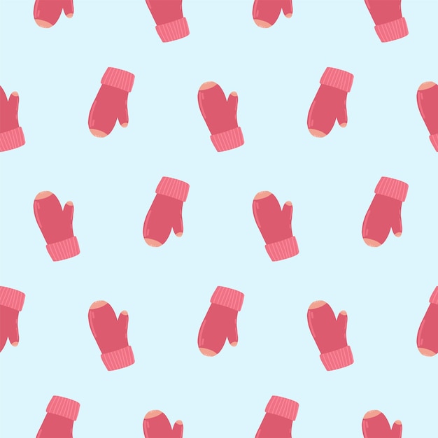 Pattern of pink mittens Knitted warm mittens on a pattern for textiles wallpapers backgrounds