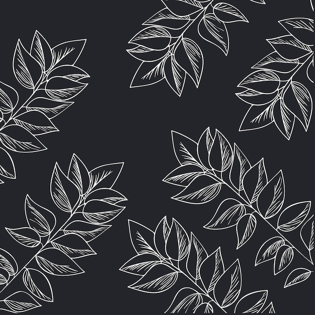 Pattern plants and herbs isolated icon