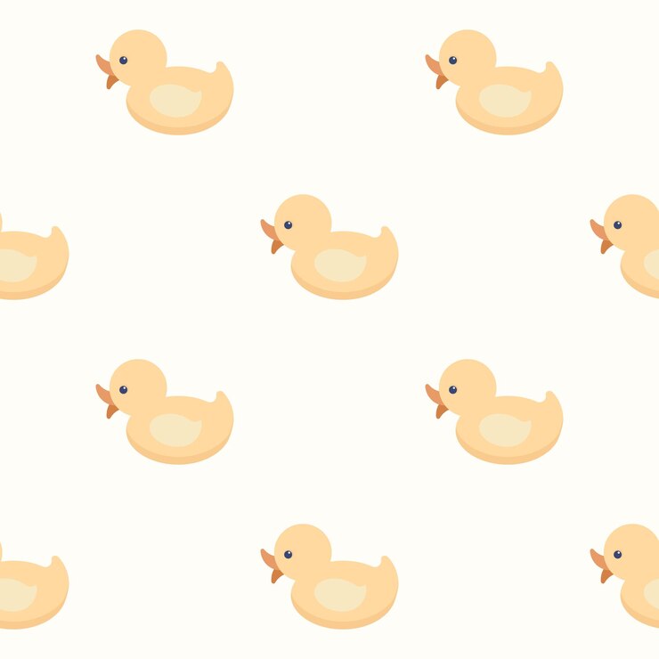 Vector a pattern of playful yellow rubber ducks vector
