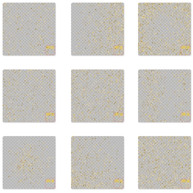 Pattern polka dot Classic dotted gold glitter pattern Set of vector illustrations