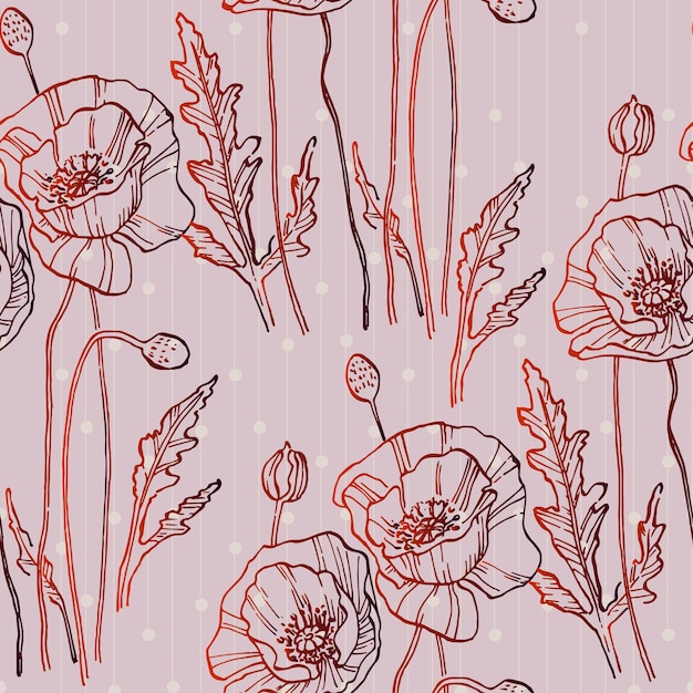 Pattern of poppy flowers