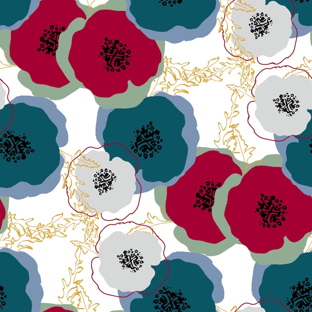 Pattern of poppy flowers