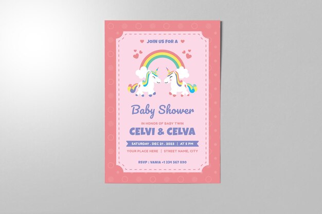 Pattern Poster Invitation Baby Party Design Baby shower Cartoon Invitation card Cute Kid