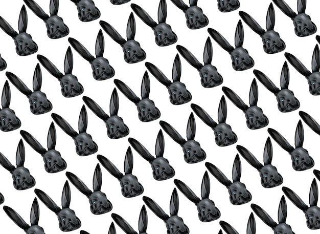 Pattern rabbit white and black colour