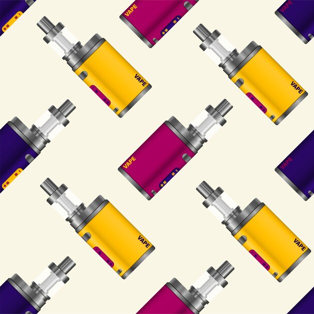 Pattern of realistic electronic cigarettes. modern devices for vaping. vector illustration.