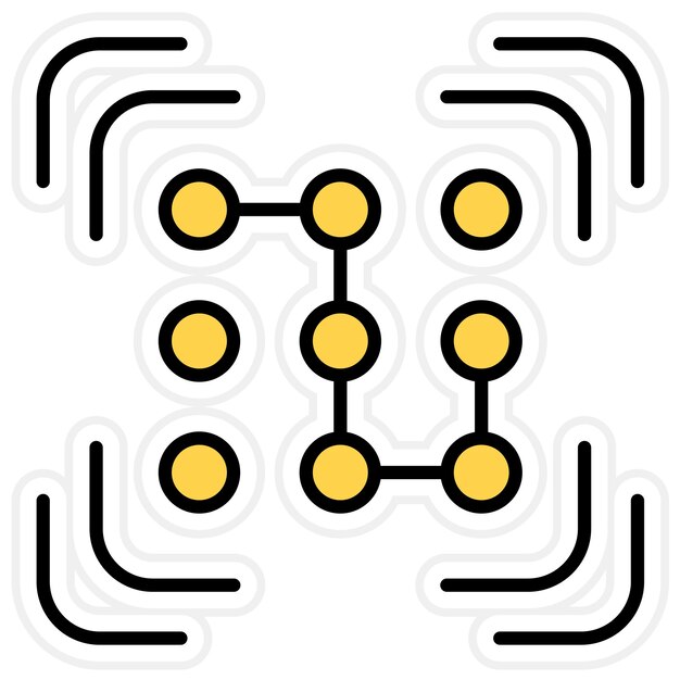 Vettore immagine vettoriale di icone di riconoscimento di modelli può essere utilizzata per l'intelligenza artificiale