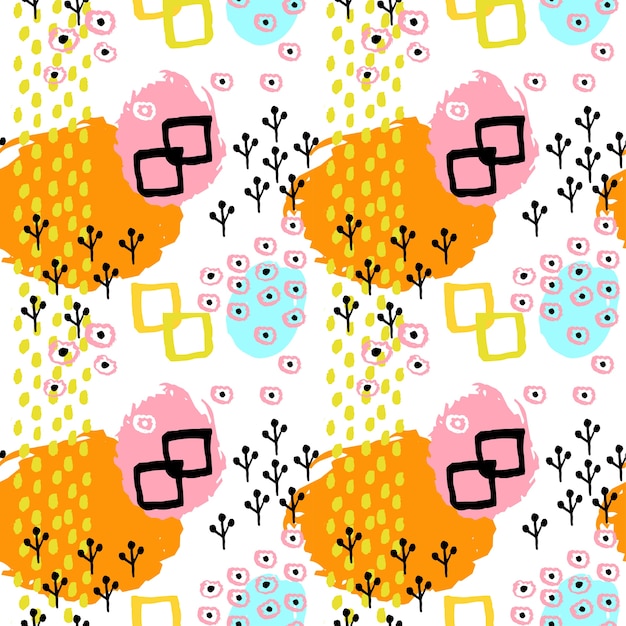 Vector pattern of retro vintage 80s or 90s style