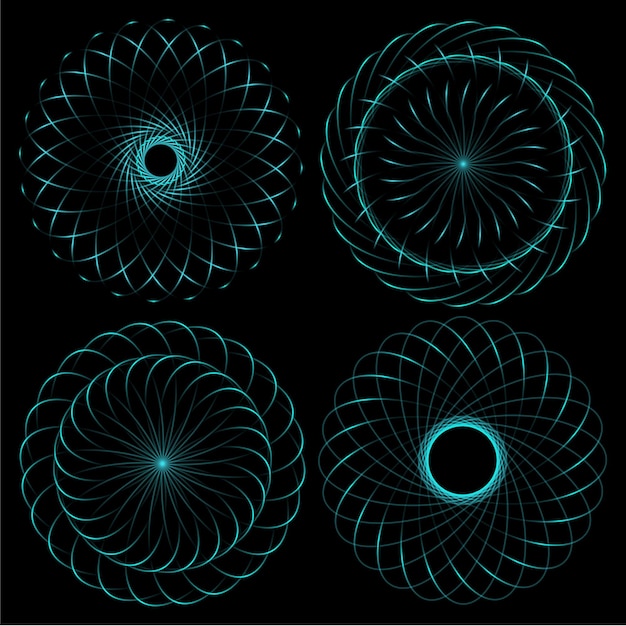 Pattern of round design elements spirograph .