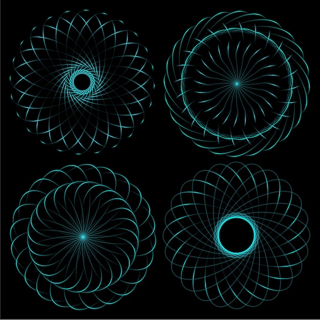 Modello di spirografo di elementi di design rotondi.