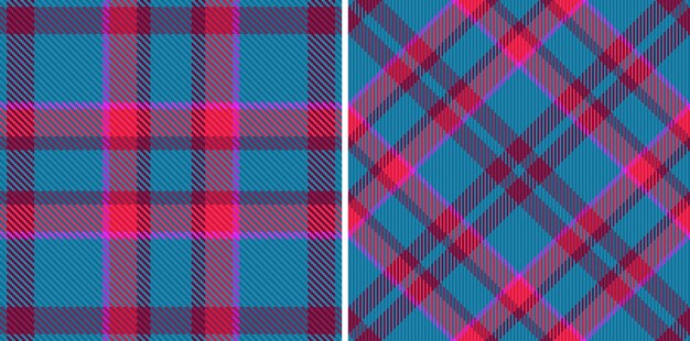 Pattern seamless background of tartan vector plaid with a check fabric texture textile in set