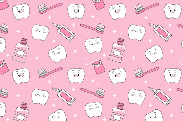 Pattern seamless pink dentist