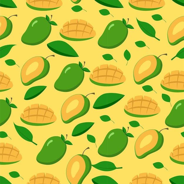 Pattern seamless summer fruit mango slice