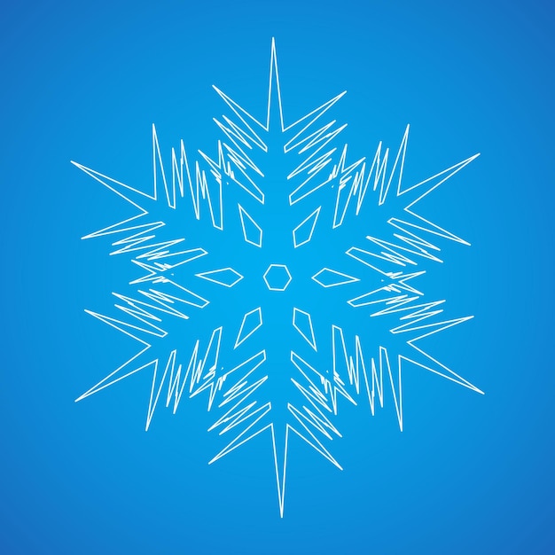 Pattern snowflake on blue background