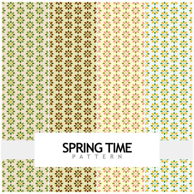 Vector pattern for spring time with 4 colorings