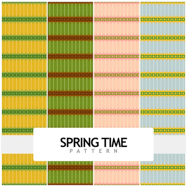 Vector pattern for spring time with 4 colorings