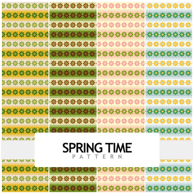 Vector pattern for spring time with 4 colorings