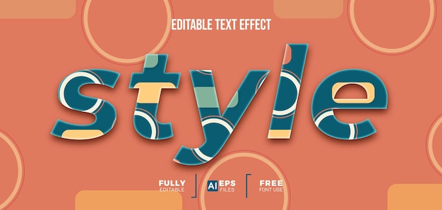 Vector pattern style 3d editable text effect