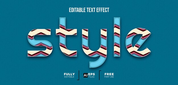 Vector pattern style 3d editable text effect