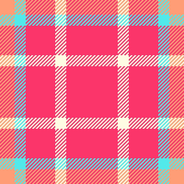 Pattern tartan plaid of vector fabric check with a textile texture seamless background in red and light salmon colors