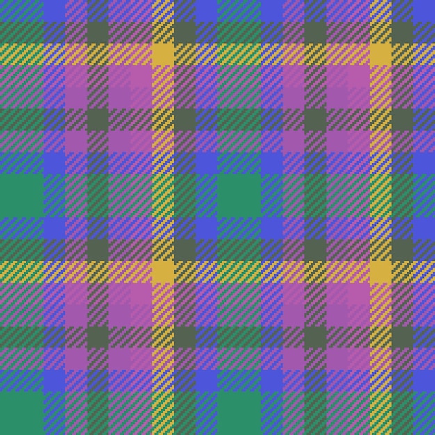 Pattern textile plaid of vector tartan fabric with a check seamless background texture in violet and blue colors