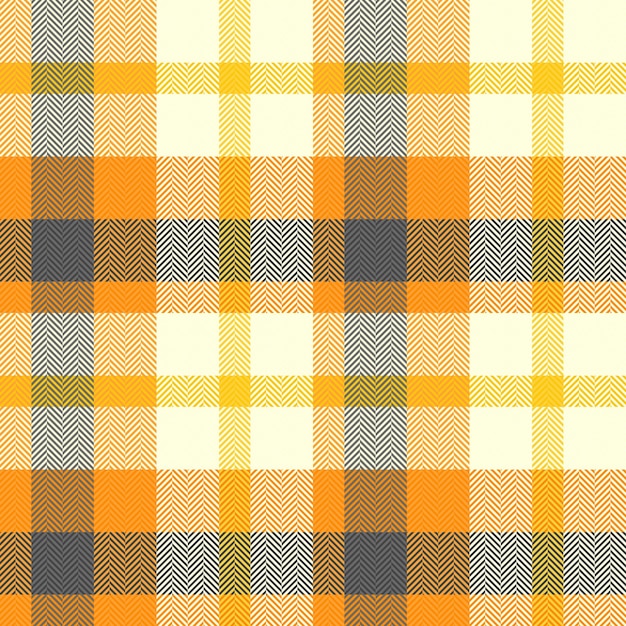 Текстильный узор без швов из фонового клетчатого вектора с клетчатой текстурной тканью в светло-желтых и оранжевых тонах