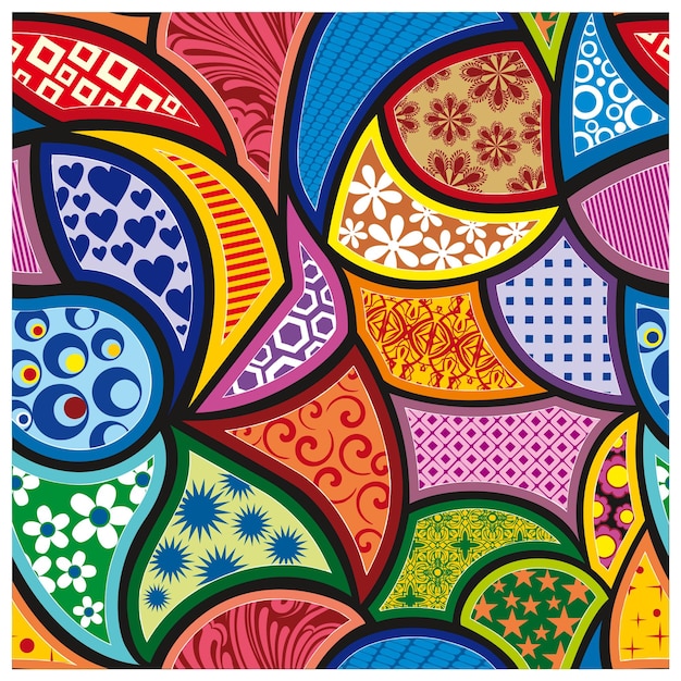 Pattern traditional colors parts flower abstract