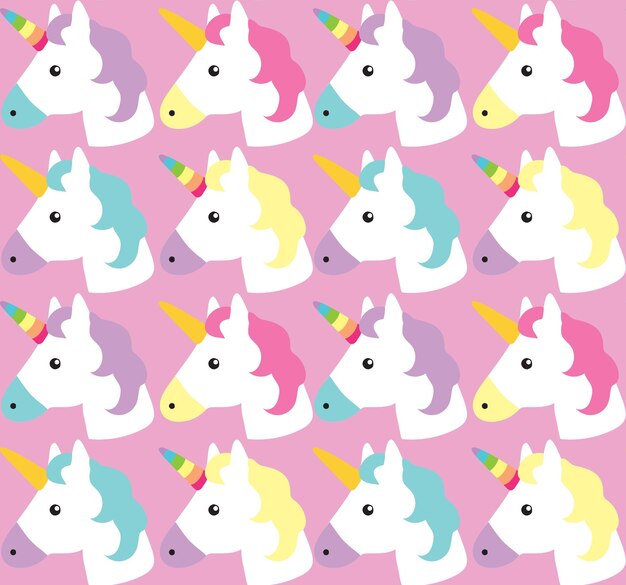 Pattern unicorn pink ice cream head