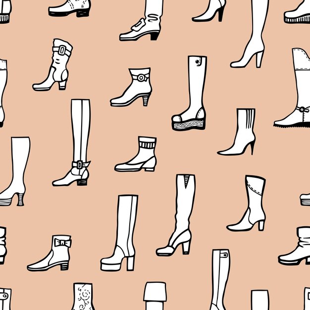 Pattern of various female boots