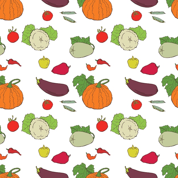 Pattern of the various ripe vegetables