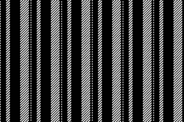 Pattern vector fabric of background vertical seamless with a textile lines texture stripe in black and white colors