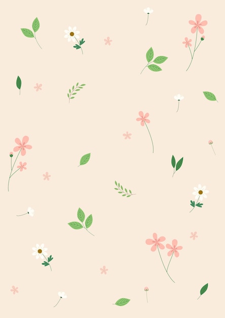 Pattern vector illustration of pink and white flowers