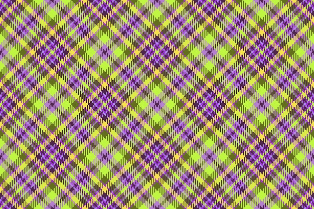 Pattern vector textile of fabric seamless plaid with a texture check background tartan in lime and purple colors