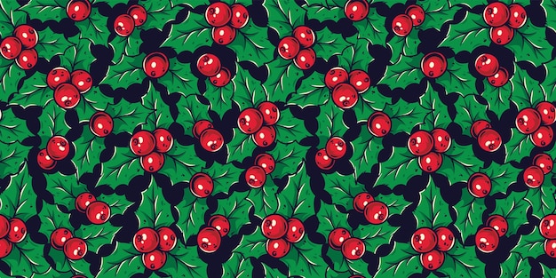 Pattern wallpaper with new year or christmas holly