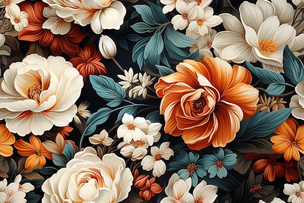 ベクトル パターン 水彩のベクトルアート 絵画 イラスト 花のパターン 織物 装飾 装飾