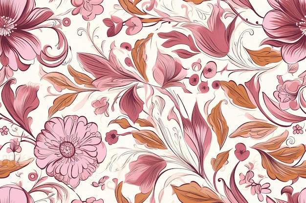 Vector pattern watercolor vector art painting illustration flower pattern textile ornamental ornate