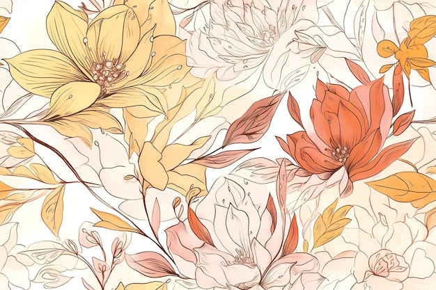 Pattern watercolor vector art painting illustration flower pattern textile ornamental ornate