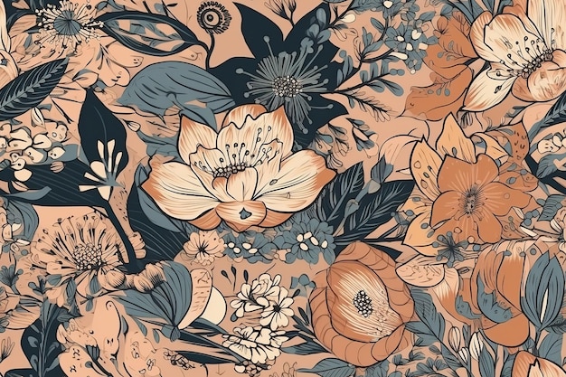 Узор акварель векторное искусство живопись иллюстрация цветочный узор текстильный орнамент богато украшенный
