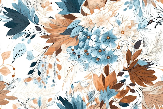 Pattern Watercolor vector art painting illustration flower pattern textile ornamental ornate