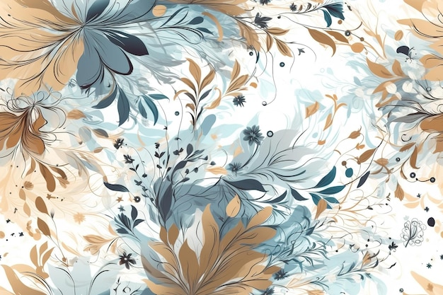 Узор Акварель векторное искусство живопись иллюстрация цветочный узор текстильный орнамент богато украшенный